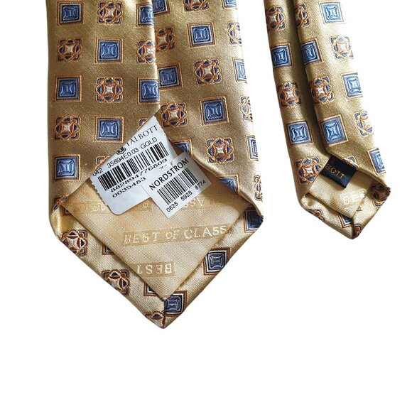 Robert Talbott Nordstrom Best Of Class Gold Silk Tie Luxury Jacquard Gold Blue - Picture 5 of 5